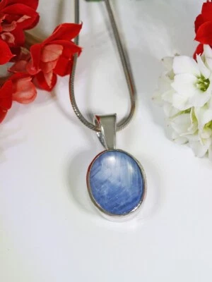 Saphir Anhänger - 14 k Weißgold - Bild 1 von 4