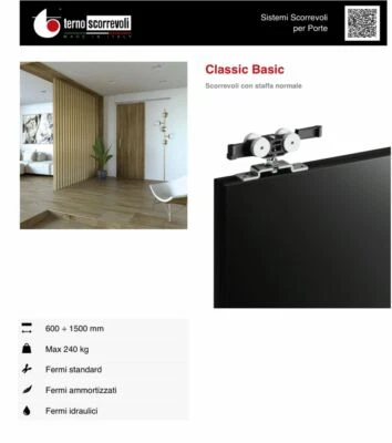 BINARIO ALLUMINIO+KIT 80 KG DELLA TERNO PER PORTA SCORREVOLE DI TUTTE LE MISURE  - Immagine 1 di 3