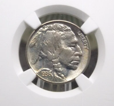 1936 "S/S" Indian Head BUFFALO Nickel FS-501 5c NGC MS66 #002 GEM BU Unc ECC&C - Image 1 of 4