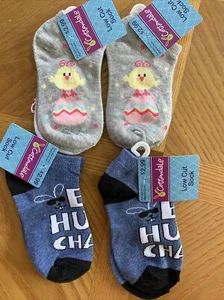 Lot Of 4! Low Cut Easter Socks Kids Size 10.5-4 Baby Chicks - Picture 1 of 2