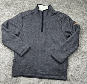 Orvis Fleece Jacket Mens Medium Gray Pullover Quarter 1/4 Zip Sherpa Lined EUC - Picture 1 of 20