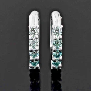 Certified 1.00Ct Blue DiamondS Earrings, Amazing Shine & Great Bling VIDEO - Picture 1 of 8