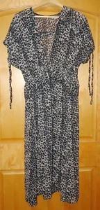 Damen Tierdruck Strandabdeckung durchsichtig Haus Robe Tunika Einheitsgröße - Bild 1 von 7