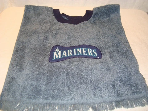 Seattle Mariners MLB Baseball Handmade/Tea Towel Children's/Baby Bib NEW Cover