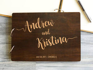 Wedding Guest Book Wedding Guestbook Rustic Wood Personalized Wedding Journal