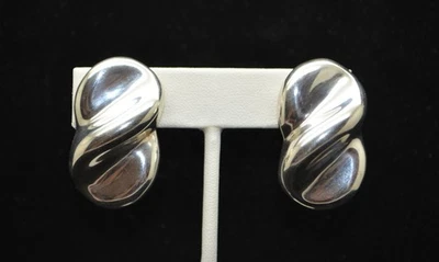 Sterling Silver Gorgeous Flowing Infinity Clip-On Earrings #FME662 - Image 1 of 4