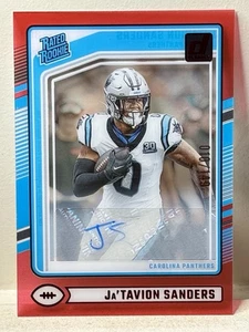 Ja'Tavion Sanders 2024 Clearly Donruss Rated Rookie #81 Red #/149 Auto - Picture 1 of 3