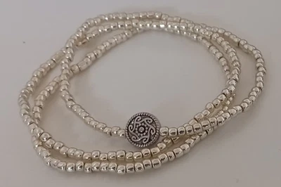 Aluminum 3 Piece Set Beaded Stretch Toho Glass Seed Bead Bracelets - new - Image 1 of 2