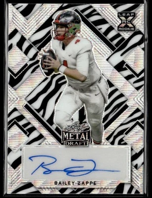 L22,302 - 2022 Leaf Metal Draft Wave Zebra #BABZ1 Bailey Zappe /5 Auto - Image 1 of 2