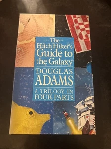 Douglas Adams Hitchhiker’s Guide Trilogy in Four Parts Box Set Pan VG - Picture 1 of 18