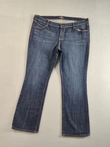 Old Navy Damen Jeans 18R dunkelblau weites Bein Bootcut 5 Taschen hoher Bund schick - Bild 1 von 20