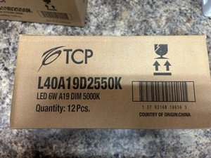 TCP L40A19D2550K 6W LED A19 Dimmable 5000K (Box of 12) - Picture 1 of 5
