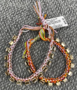 Gold-Tone 2-Pc. Set Color Crystal Cord Slider Bracelets NWT - Picture 1 of 10