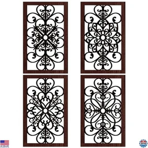 4 Pcs Rustic Wall Art - Modern Farmhouse Wooden Decor for Living Room & Office - Picture 1 of 6