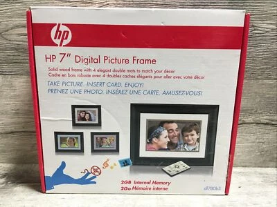 HP 7" Digital Solid Wood Digital Picture Frame W/ Remote df780b2 2GB Memo   #M25 - Image 1 of 3