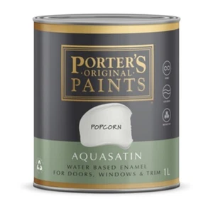 Porter's 1L Aquasatin Popcorn Eggshell Finish Broadwall Washable Paint - Picture 1 of 1