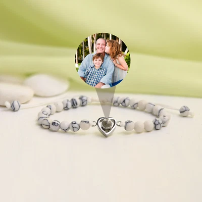 Pulsera Corazón Proyección Fotográfica Personalizada • Regalo Aniversario para Amigo • Pérdida Mascota Foto 1 de 4