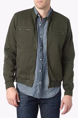 $298 NUEVO CON ETIQUETAS 7 PARA TODA LA HUMANIDAD Talla M CHAQUETA ELÁSTICA MOTO RENDIMIENTO DE LUJO RAMITA VERDE  Foto 1 de 4