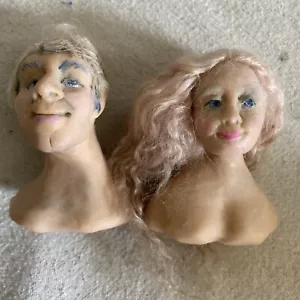 Handmade fairy man and woman miniature busts - Picture 1 of 6