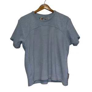 y2k Tog 24 Women's Size Med Short Sleeved Fleece Top Board Wear Blue VGC - Picture 1 of 8