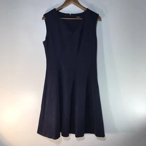 DKNY Blue Velvet Sleeveless At Knee A-Line Dress Womens Size 10 - Picture 1 of 9