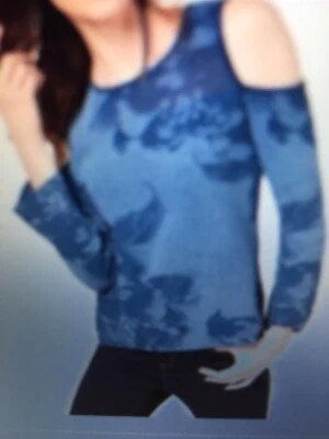 INC International Concepts Cotton Printed Cold Shoulder Sweater - Image 1 of 4