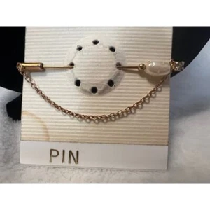 De colección Encantador Sombrero Palo Pin Tono Dorado Tipo Perla Piedra - Imagen 1 de 5