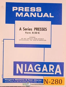 Niagara A Series, Presses, A-20-C Operations Maintenance and Parts Manual - Picture 1 of 4