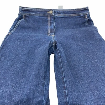 Jones Wear Sport Jeans Size 12 Stretch Straight Dark Denim Wash Womans 32X31 - Image 1 of 4