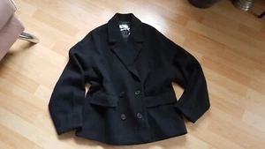 MANGO Jacke Wolljacke hochwertiger Kurzmantel Damen Schwarz Caban Gr L Neu - Bild 1 von 6