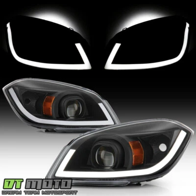 NUEVO 2005-2010 Chevy Cobalt 07-10 Pontiac G5 Negro Tubo LED Proyector Faros Foto 1 de 4