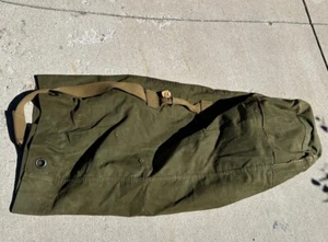 VTG Post WW2 Pre Vietnam US Army Green Canvas Duffel Bag Stenciled Name w/Strap - Picture 1 of 6