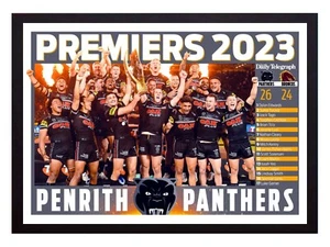 Póster Premiers Enmarcado 2023 PENRITH PANTHERS NRL - 62CM X 44,5CM X 3CM - Imagen 1 de 4