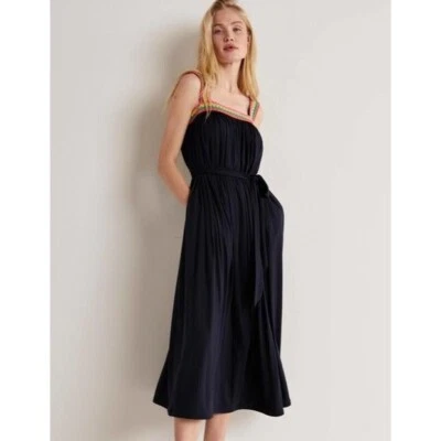 Vestido maxi feminino Boden de jersey com acabamento em crochê tamanho 10 novo com etiquetas - Imagem 1 de 4