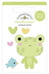 DOODLEBUG DOODLE-POPS 3D STICKERS - HOPPY DAY - 2.5" x 3.75" - Frog & Brid - Picture 1 of 1
