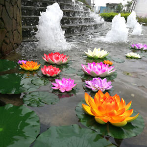 Artificial Fake Lotus-Leaf Flower Water Lily Floating Swimming Pool Plants Decor