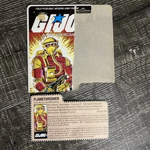 GI Joe Blowtorch Vintage 1984 Taglio Card Back | Hasbro ARAH - Foto 1 di 3