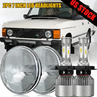 Faros LED redondos negros para Land Rover Range Rover Classic DOT 1970-1995 7" Foto 1 de 4