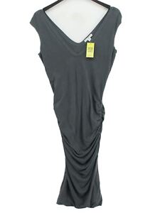 James Perse Women's Midi Dress S Grey Cotton with Elastane Bodycon
