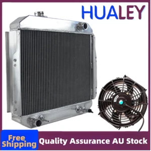 2Row Aluminum Radiator+Fan Fit 1988-1992 1989 90 Nissan Forklift A15 H20 HO1 AT - Picture 1 of 8