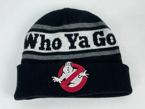 Concept One Ghostbusters Beanie Hat One Size Black Acrylic Knit Lined Stretch - Picture 1 of 8