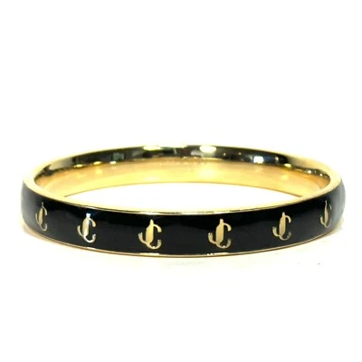 Brazalete brazalete negro con logotipo esmaltado negro M JIMMY CHOO para mujer (precio de venta sugerido por el fabricante $495) Foto 1 de 3