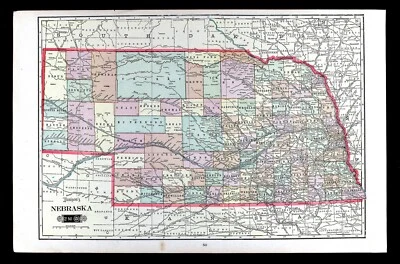 1901 Mapa Tunison Nebraska Omaha Lincoln Sioux City Grand Island Fremont Hastings - Imagem 1 de 3