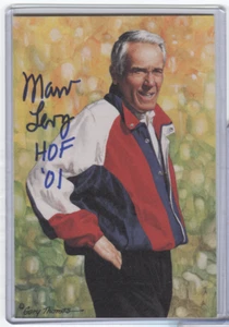 Postal firmada por Marv Levy clase de 2001 línea de gol NFL HOF con certificado de autenticidad 031121DBGL - Imagen 1 de 3