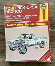 Ford F-100 Thru F-350 Pick-ups & Bronco 1980-1994 Shop Service Repair Manual;Gas