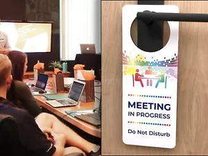 Do Not Disturb Door Hanger - Meeting In Progress - Picture 1 of 8
