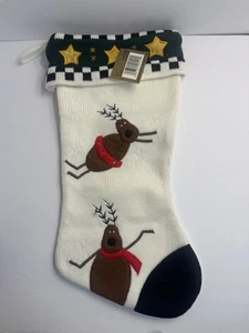 Christmas Stockings Embroidered Apliqué Reindeer - Picture 1 of 2