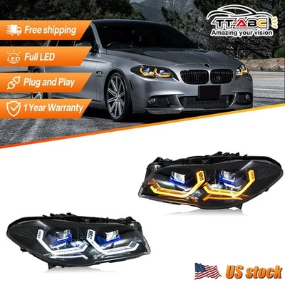 Par de faros LED para BMW Serie 5 F10 F11 2011-2017 F10 520i M5 535d Foto 1 de 4