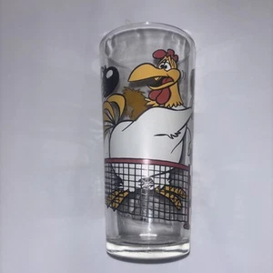 Vintage Looney Tunes Glass Pepsi 1976 Foghorn Leghorn Rooster Henery Hawk Tennis - Picture 1 of 3