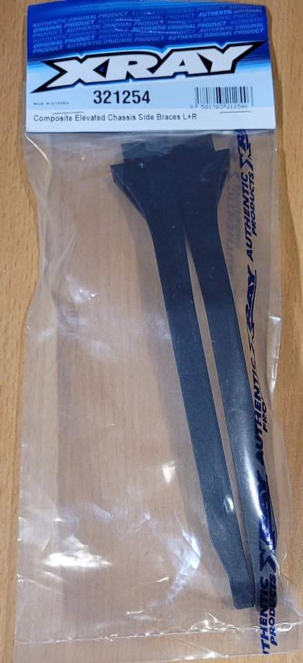 XRAY XB2 COMPOSITE ELEVATED CHASSIS SIDE BRACES L+R 321254 - Image 1 of 1